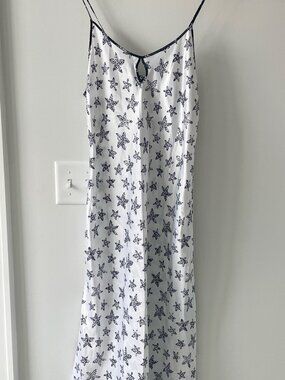 Coldwater Creek Vintage Star Print Slip Dress Nightgown Medium Made in Thailand